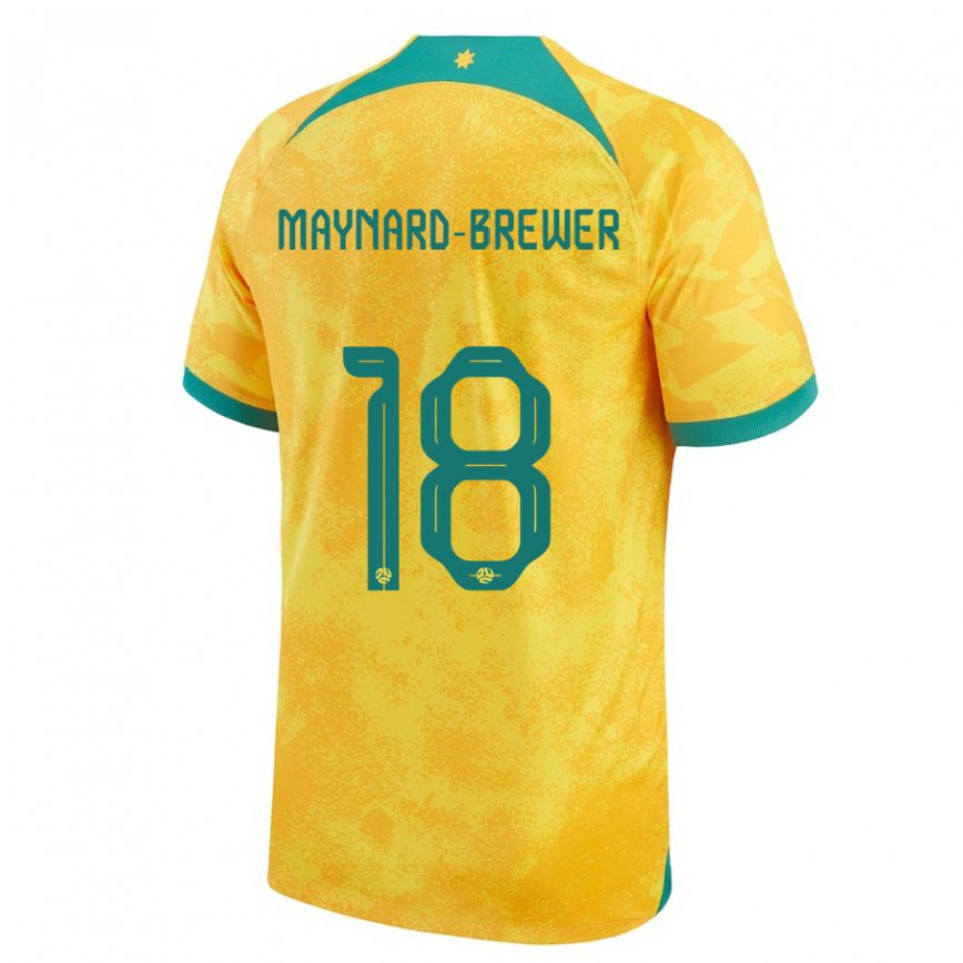 Vaikiškas Australijos Ashley Maynard Brewer #18 Auksinis Namų Marškinėliai 22-24 T-shirt