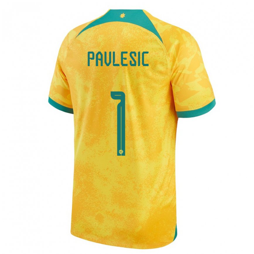 Vaikiškas Australijos Adam Pavlesic #1 Auksinis Namų Marškinėliai 22-24 T-shirt