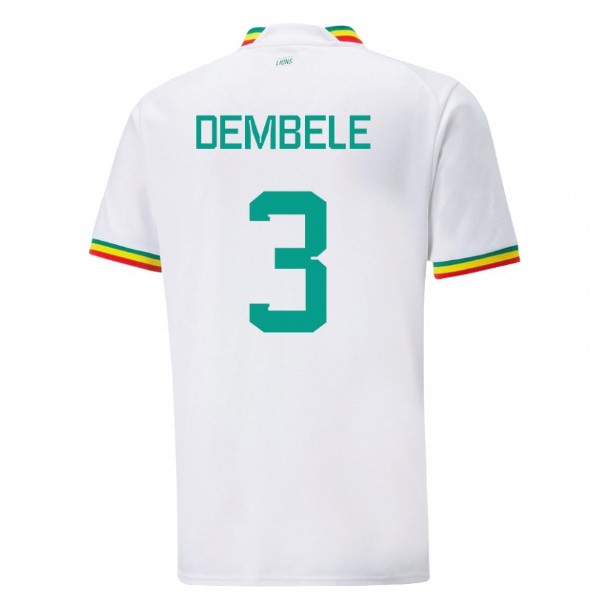 Vaikiškas Senegalo Anta Dembele #3 Baltas Namų Marškinėliai 22-24 T-shirt