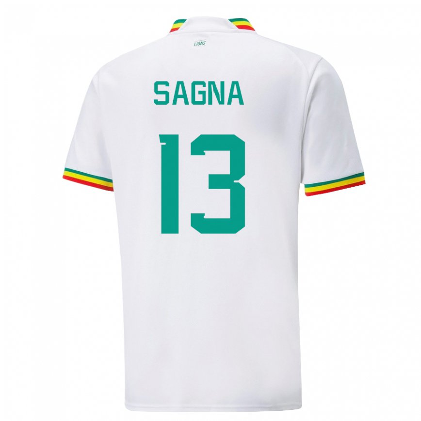 Vaikiškas Senegalo Jeannette Sagna #13 Baltas Namų Marškinėliai 22-24 T-shirt