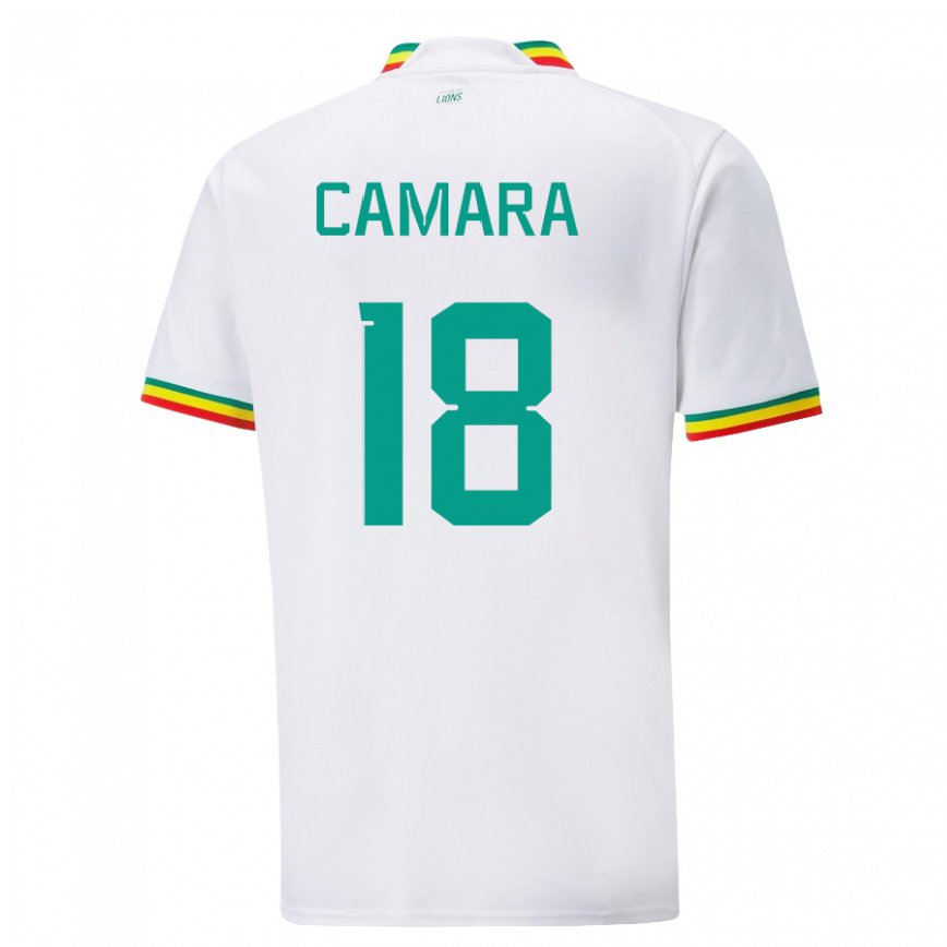 Vaikiškas Senegalo Meta Camara #18 Baltas Namų Marškinėliai 22-24 T-shirt