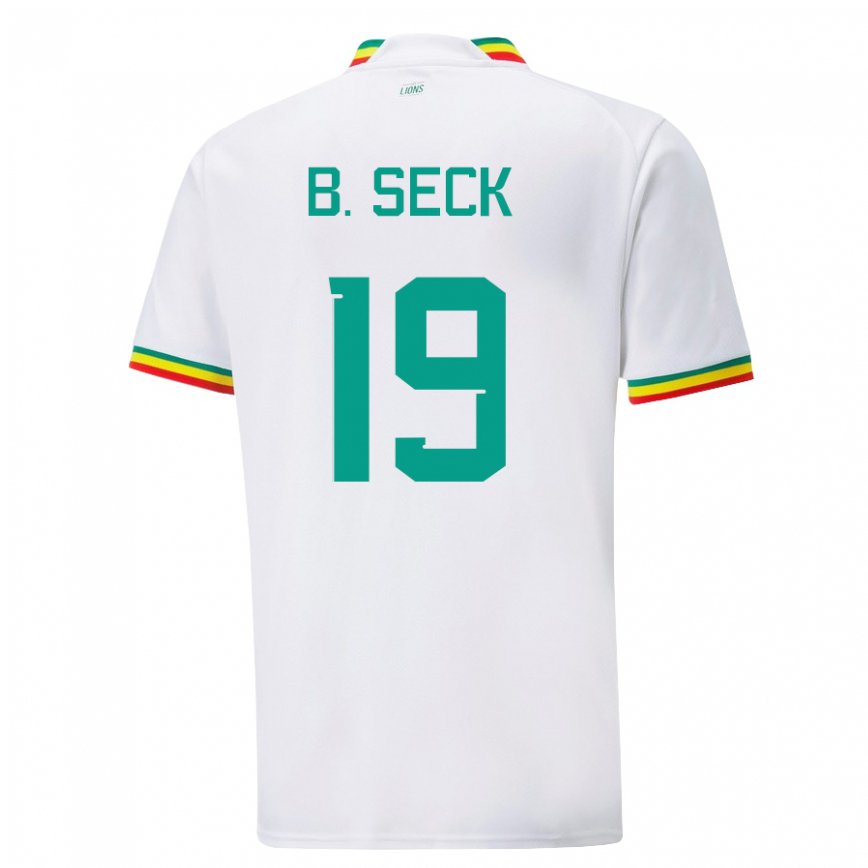 Vaikiškas Senegalo Bineta Korkel Seck #19 Baltas Namų Marškinėliai 22-24 T-shirt