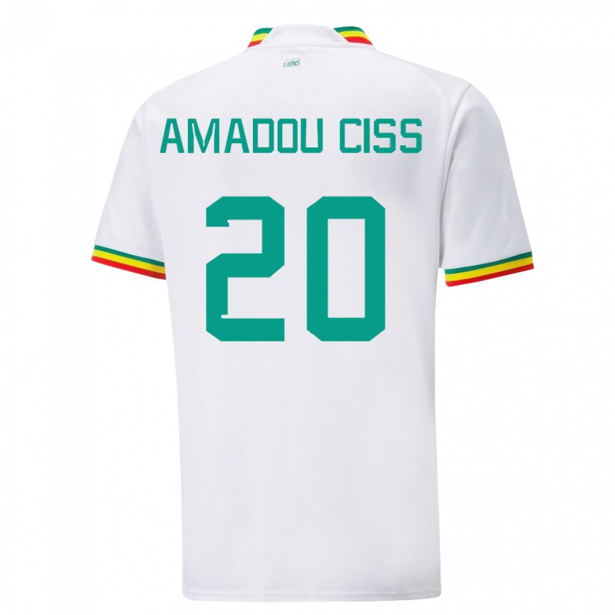 Vaikiškas Senegalo Amadou Ciss #20 Baltas Namų Marškinėliai 22-24 T-shirt