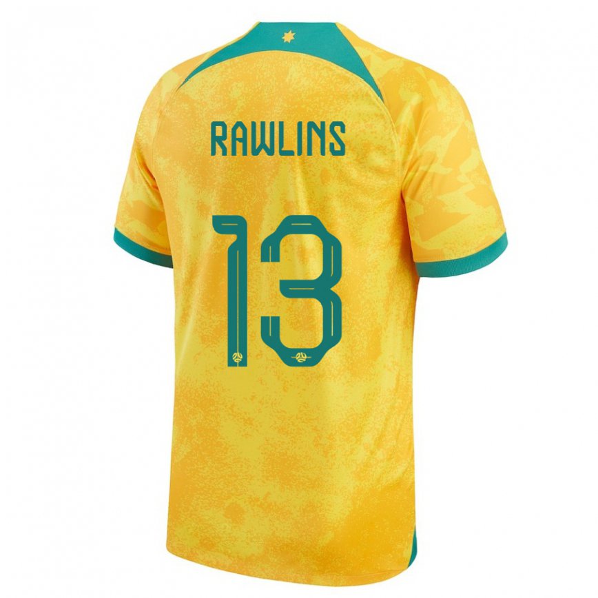 Vaikiškas Australijos Joshua Rawlins #13 Auksinis Namų Marškinėliai 22-24 T-shirt