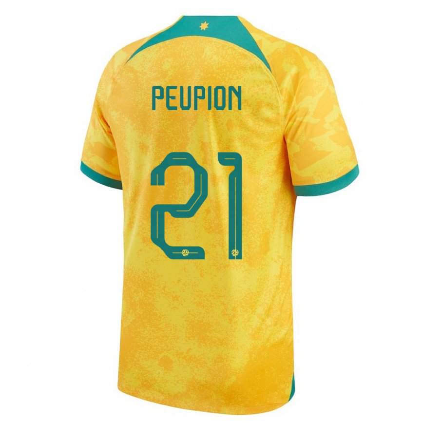 Vaikiškas Australijos Cameron Peupion #21 Auksinis Namų Marškinėliai 22-24 T-shirt