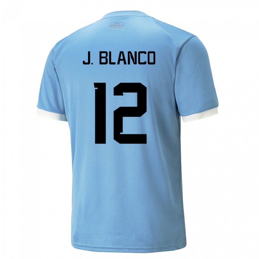 Vaikiškas Urugvajaus Juan Ignacio Blanco #12 Mėlyna Namų Marškinėliai 22-24 T-shirt