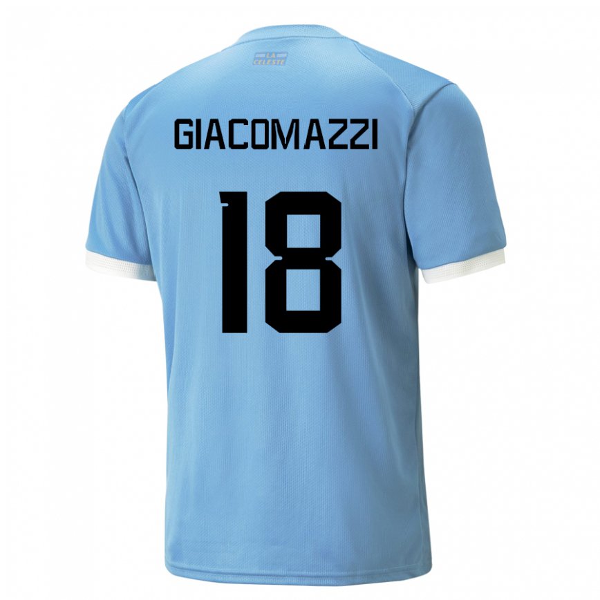 Vaikiškas Urugvajaus Sebastian Giacomazzi #18 Mėlyna Namų Marškinėliai 22-24 T-shirt