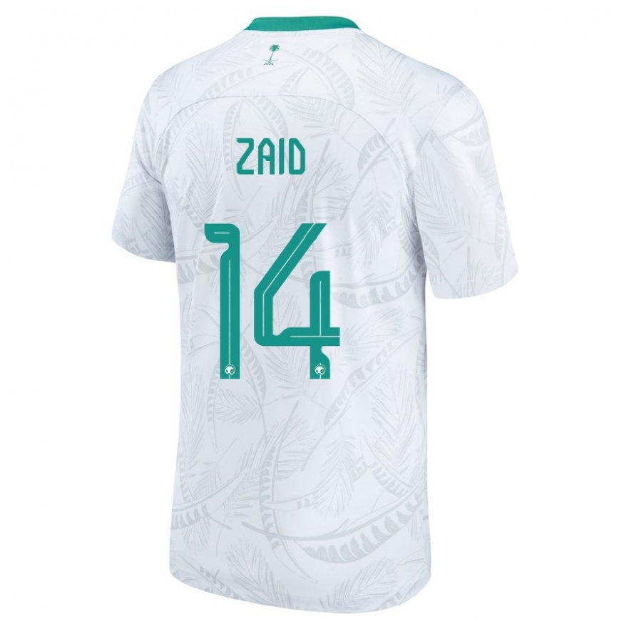 Vaikiškas Saudo Arabijos Abdullah Zaid #14 Baltas Namų Marškinėliai 22-24 T-shirt