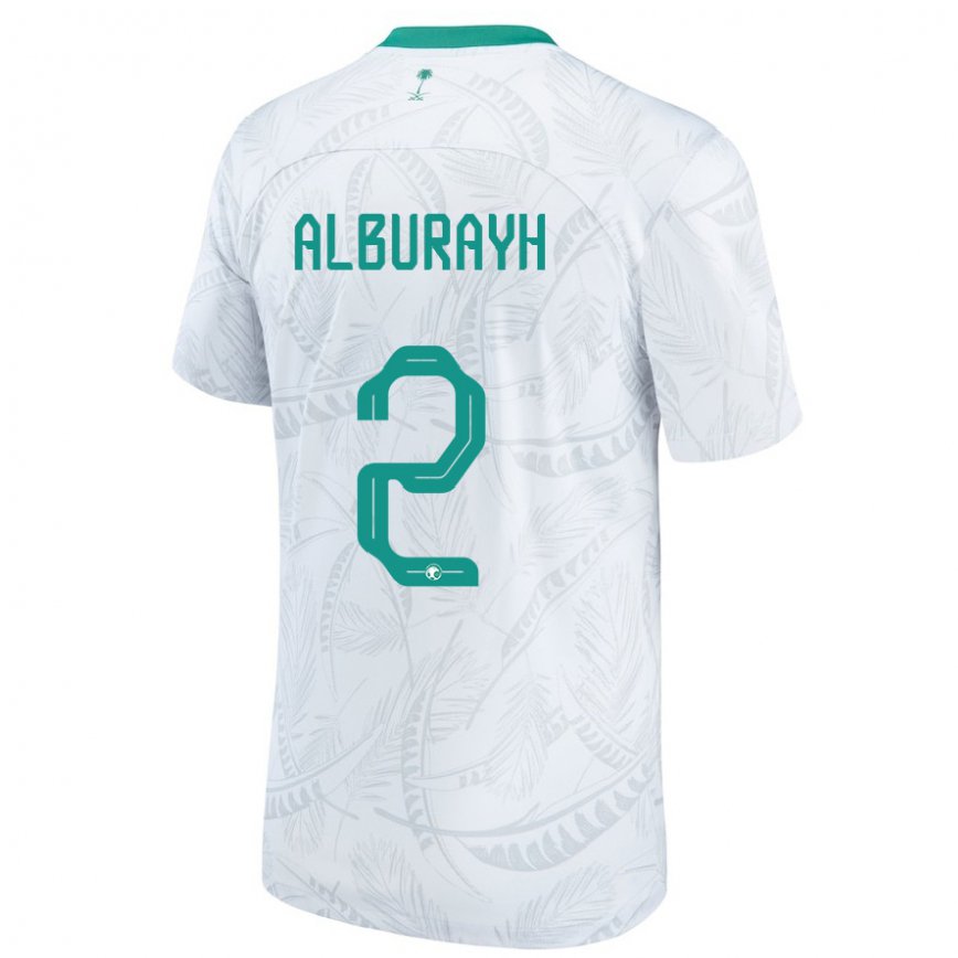 Vaikiškas Saudo Arabijos Mahmood Alburayh #2 Baltas Namų Marškinėliai 22-24 T-shirt