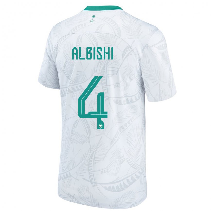 Vaikiškas Saudo Arabijos Abdullah Albishi #4 Baltas Namų Marškinėliai 22-24 T-shirt