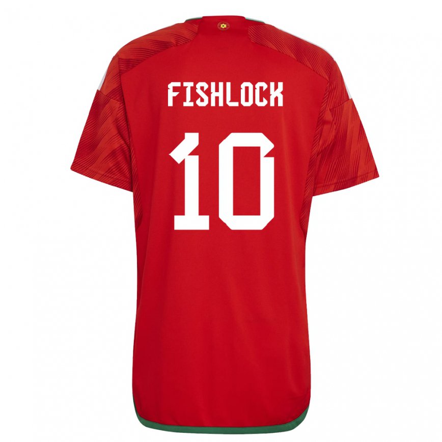 Vaikiškas Velso Jessica Fishlock #10 Raudona Namų Marškinėliai 22-24 T-shirt