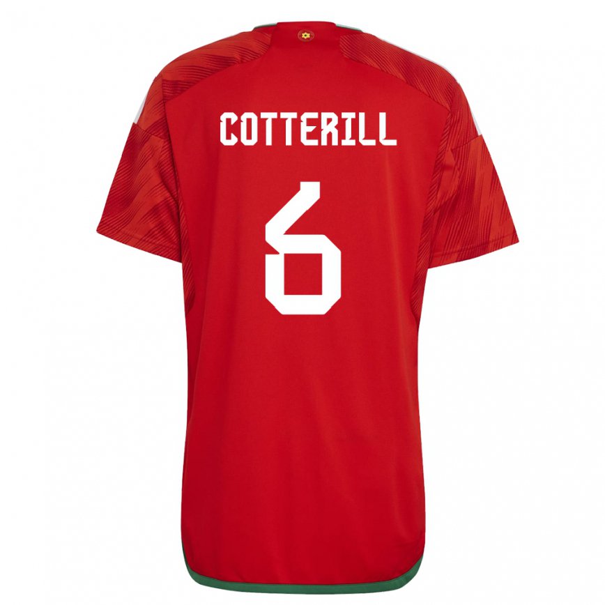 Vaikiškas Velso Joel Cotterill #6 Raudona Namų Marškinėliai 22-24 T-shirt