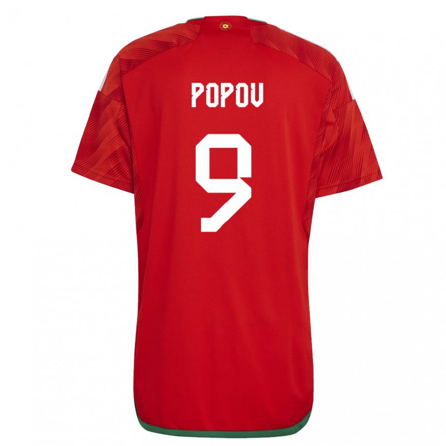 Vaikiškas Velso Christopher Popov #9 Raudona Namų Marškinėliai 22-24 T-shirt