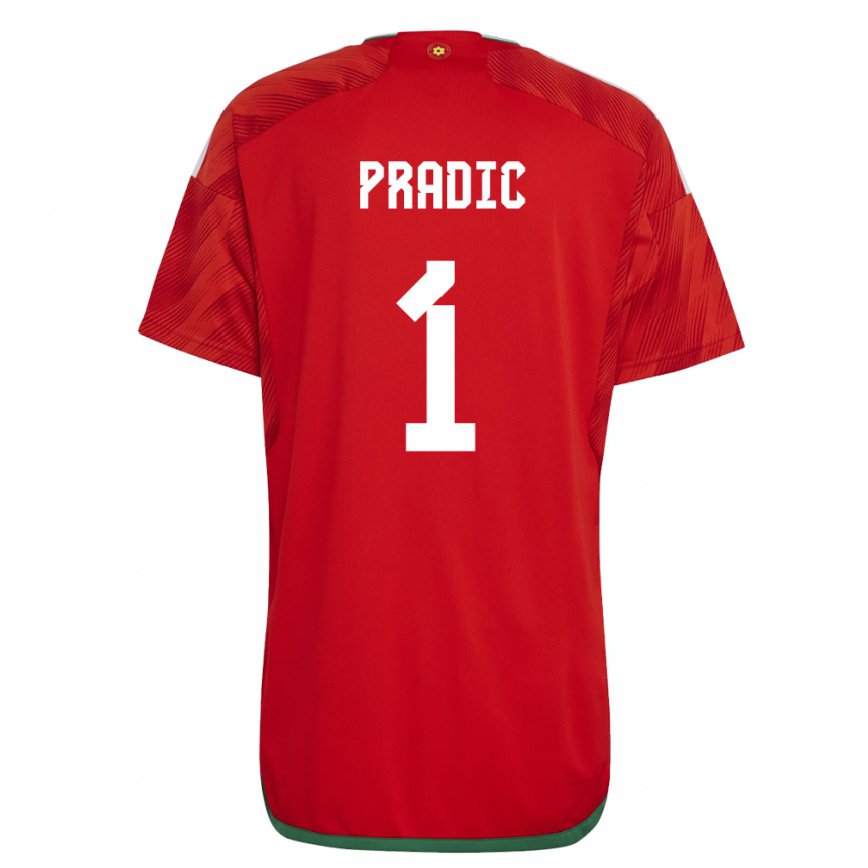 Vaikiškas Velso James Pradic #1 Raudona Namų Marškinėliai 22-24 T-shirt