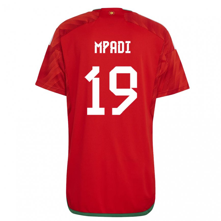 Vaikiškas Velso Japhet Mpadi #19 Raudona Namų Marškinėliai 22-24 T-shirt