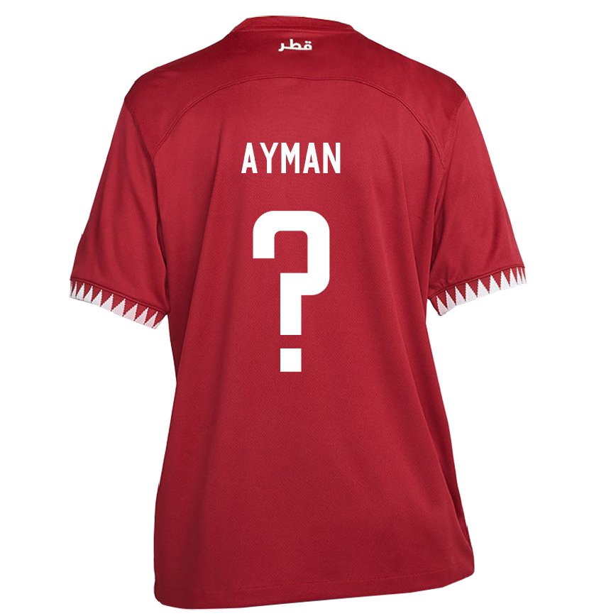 Vaikiškas Kataro Yussef Ayman #0 Maroon Namų Marškinėliai 22-24 T-shirt