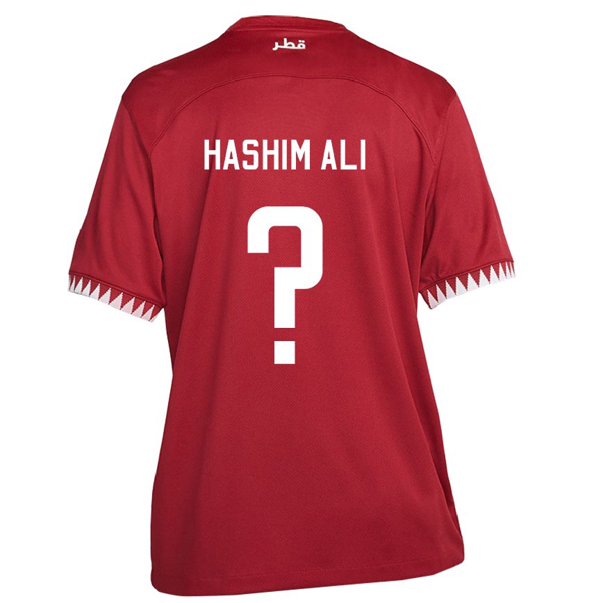 Vaikiškas Kataro Hashim Ali #0 Maroon Namų Marškinėliai 22-24 T-shirt