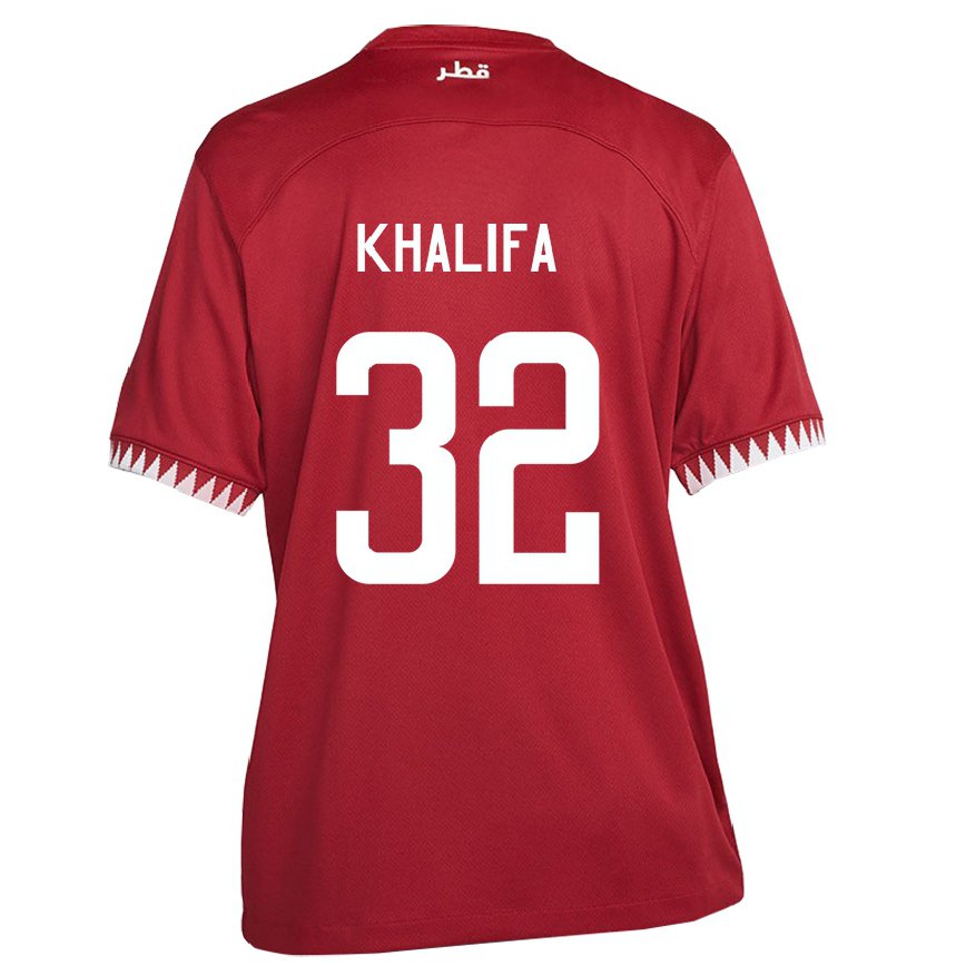 Vaikiškas Kataro Duana Khalifa #32 Maroon Namų Marškinėliai 22-24 T-shirt