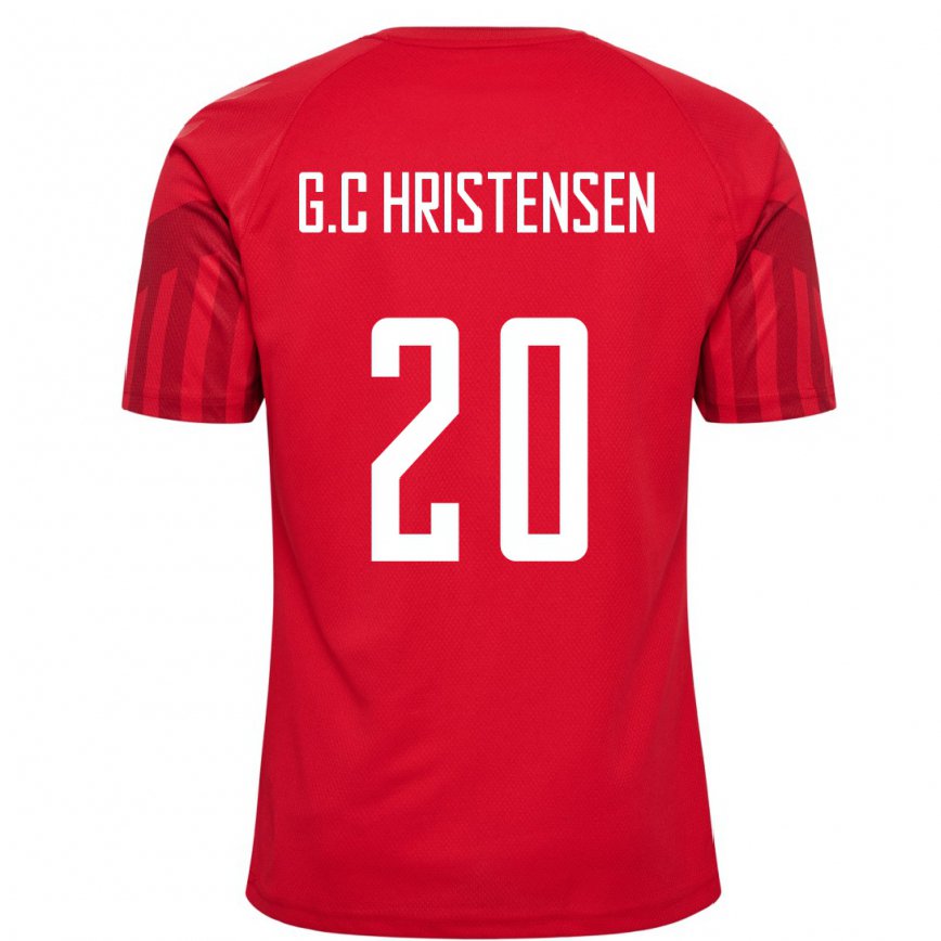 Vaikiškas Danijos Gustav Christensen #20 Raudona Namų Marškinėliai 22-24 T-shirt