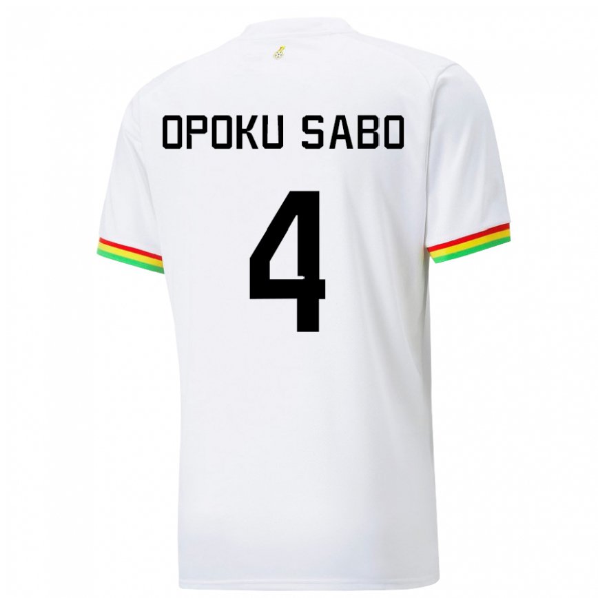 Vaikiškas Ganos Alex Opoku Sabo #4 Baltas Namų Marškinėliai 22-24 T-shirt