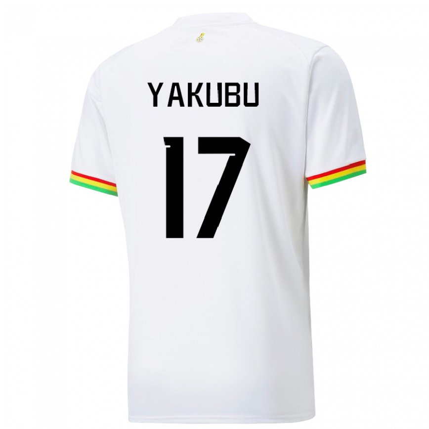 Vaikiškas Ganos Mustapha Yakubu #17 Baltas Namų Marškinėliai 22-24 T-shirt