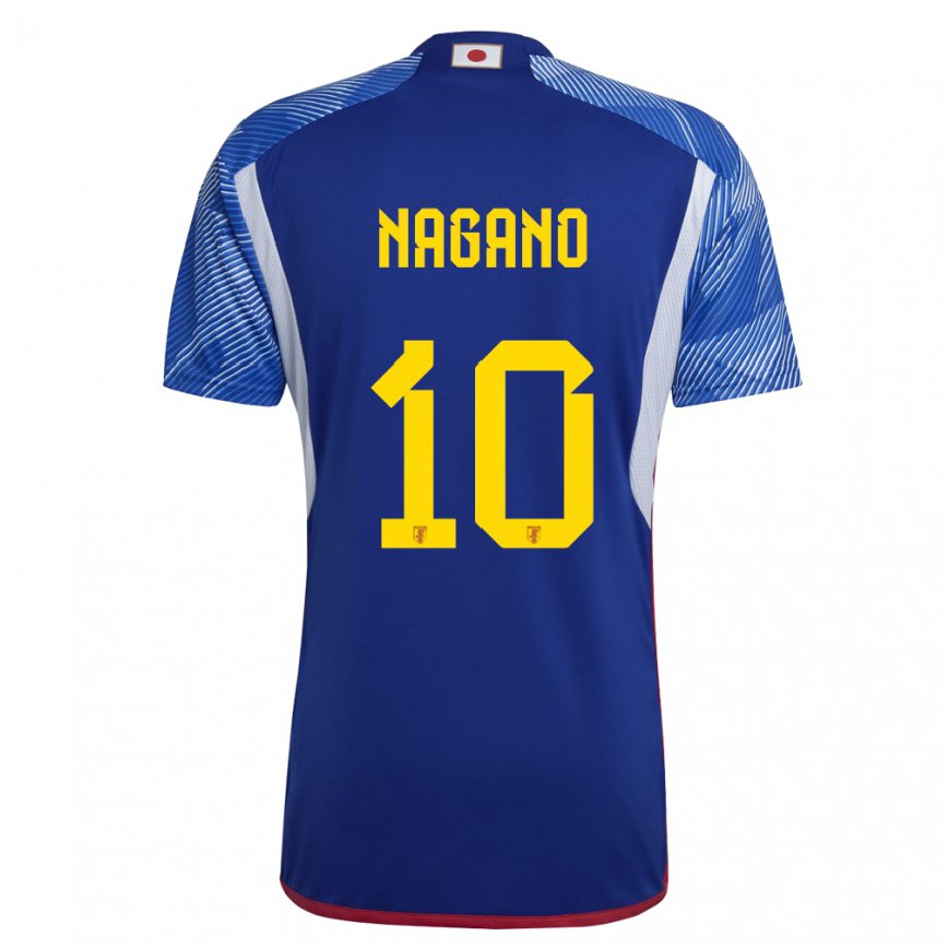 Vaikiškas Japonijos Fuka Nagano #10 Karališkai Mėlyna Namų Marškinėliai 22-24 T-shirt