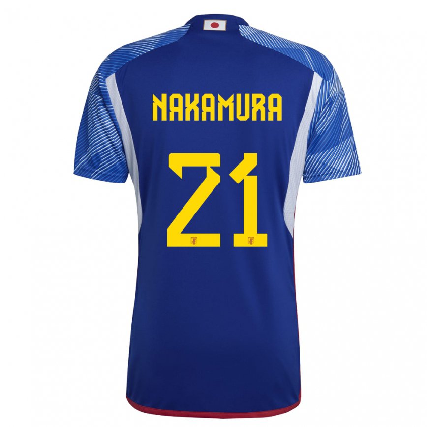 Vaikiškas Japonijos Jiro Nakamura #21 Karališkai Mėlyna Namų Marškinėliai 22-24 T-shirt