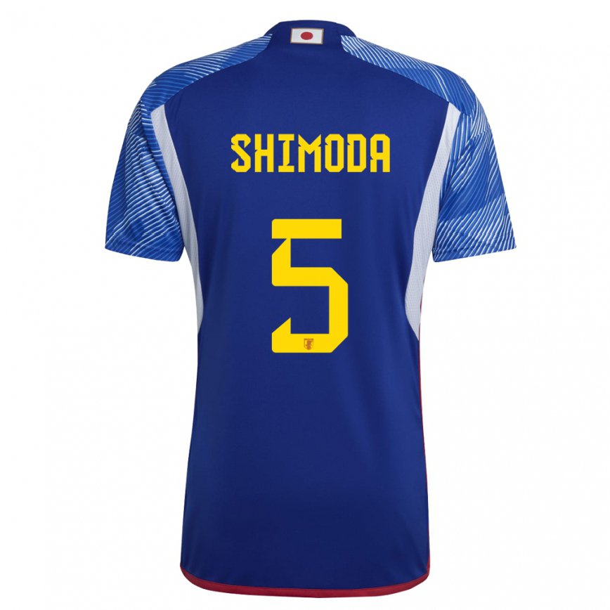 Vaikiškas Japonijos Yoshihiro Shimoda #5 Karališkai Mėlyna Namų Marškinėliai 22-24 T-shirt