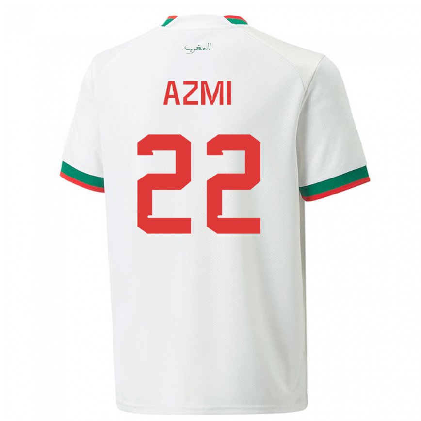 Vaikiškas Maroko Ahmed Azmi #22 Baltas Išvykos Marškinėliai 22-24 T-shirt