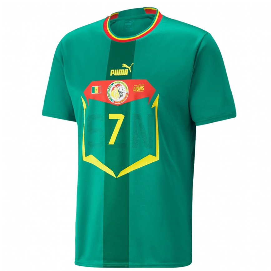 Vaikiškas Senegalo Mama Diop #7 Žalias Išvykos Marškinėliai 22-24 T-shirt