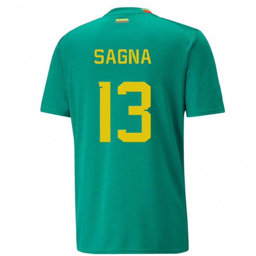 Vaikiškas Senegalo Jeannette Sagna #13 Žalias Išvykos Marškinėliai 22-24 T-shirt