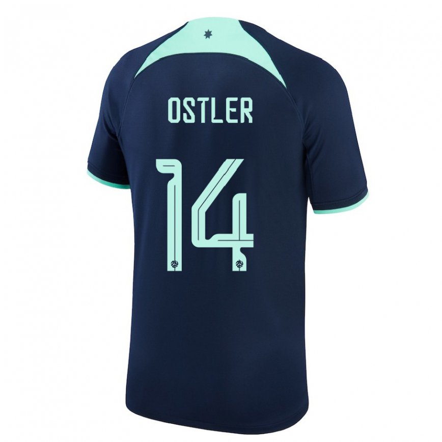 Vaikiškas Australijos Trent Ostler #14 Tamsiai Mėlyna Išvykos Marškinėliai 22-24 T-shirt