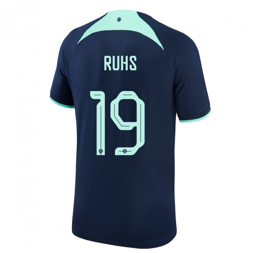 Vaikiškas Australijos Michael Ruhs #19 Tamsiai Mėlyna Išvykos Marškinėliai 22-24 T-shirt