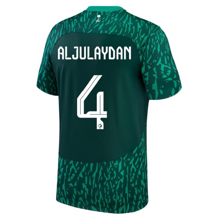 Vaikiškas Saudo Arabijos Ahmed Aljulaydan #4 Dark Žalias Išvykos Marškinėliai 22-24 T-shirt