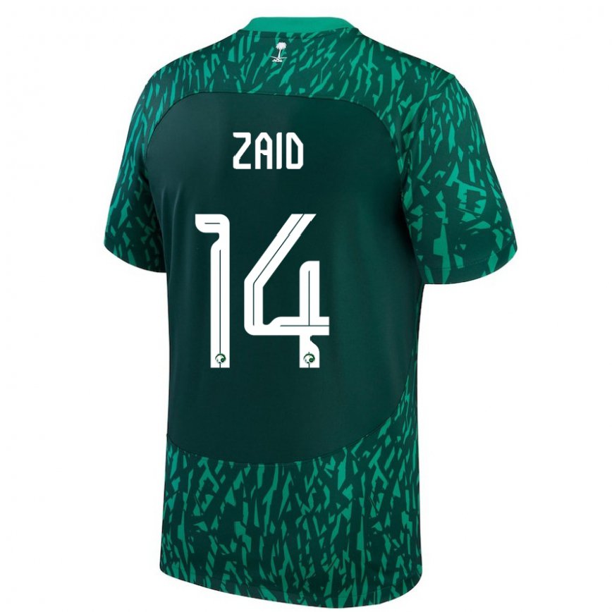 Vaikiškas Saudo Arabijos Abdullah Zaid #14 Dark Žalias Išvykos Marškinėliai 22-24 T-shirt