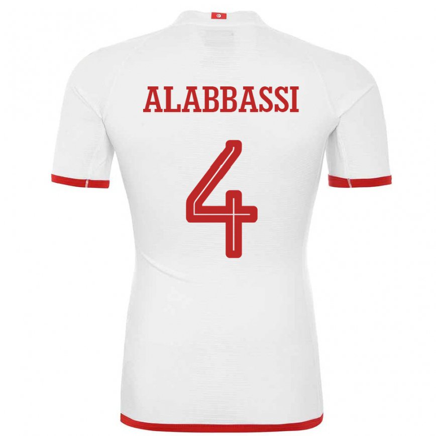 Vaikiškas Tuniso Chaima Alabbassi #4 Baltas Išvykos Marškinėliai 22-24 T-shirt