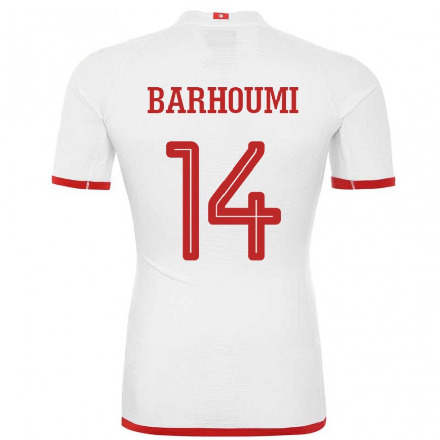 Vaikiškas Tuniso Salah Barhoumi #14 Baltas Išvykos Marškinėliai 22-24 T-shirt