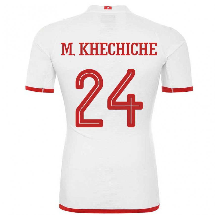 Vaikiškas Tuniso Mohamed Amine Khechiche #24 Baltas Išvykos Marškinėliai 22-24 T-shirt