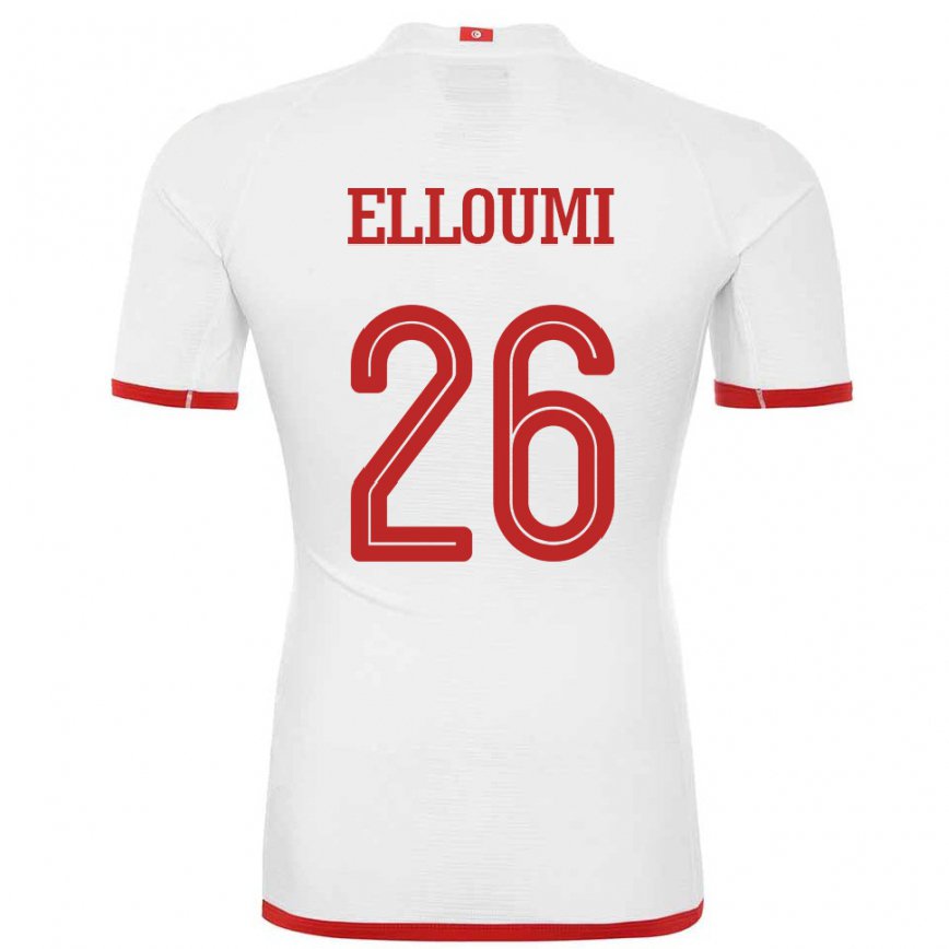 Vaikiškas Tuniso Khalil Elloumi #26 Baltas Išvykos Marškinėliai 22-24 T-shirt