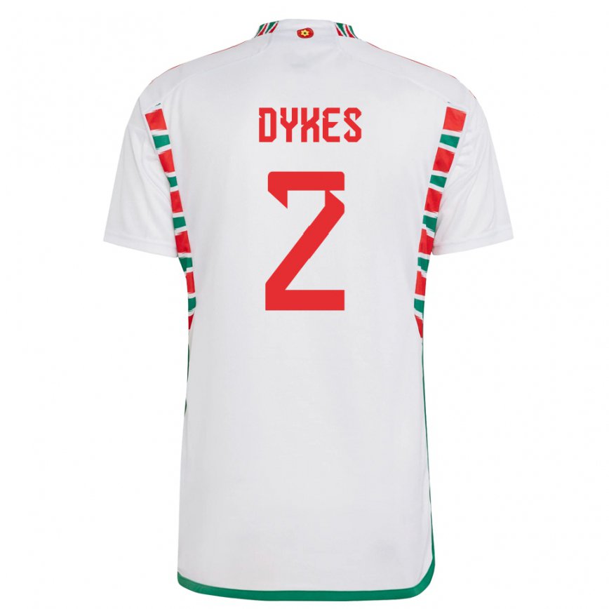 Vaikiškas Velso Loren Dykes #2 Baltas Išvykos Marškinėliai 22-24 T-shirt