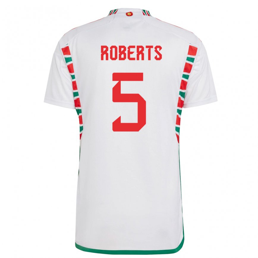 Vaikiškas Velso Rhiannon Roberts #5 Baltas Išvykos Marškinėliai 22-24 T-shirt