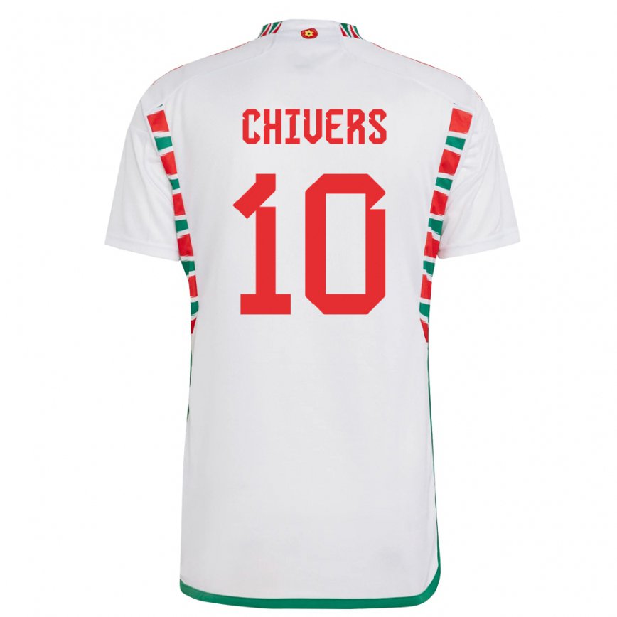 Vaikiškas Velso Chloe Chivers #10 Baltas Išvykos Marškinėliai 22-24 T-shirt