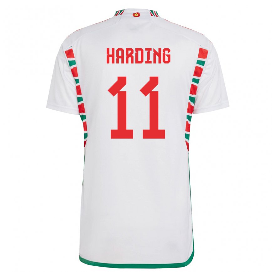 Vaikiškas Velso Natasha Harding #11 Baltas Išvykos Marškinėliai 22-24 T-shirt