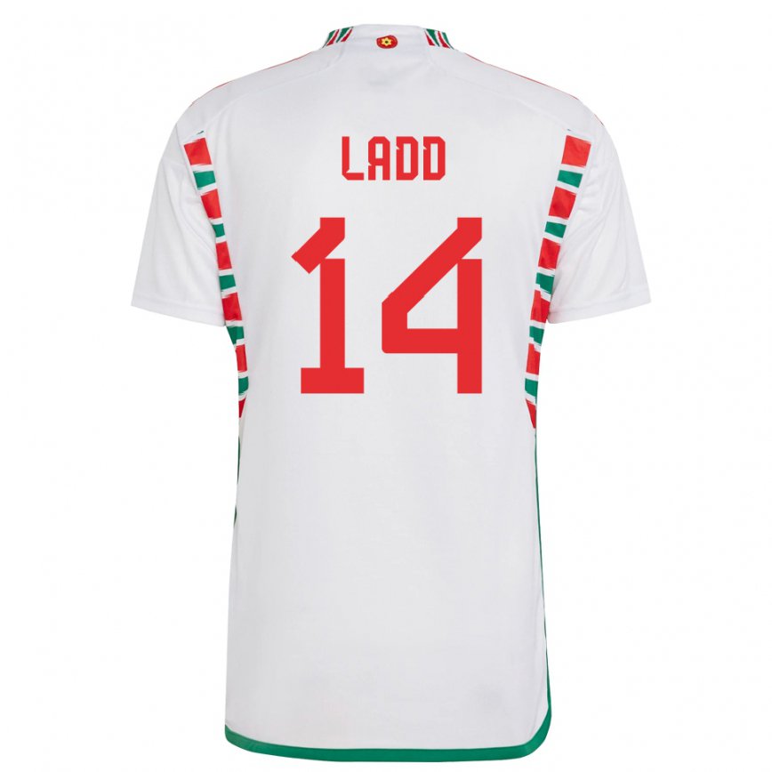 Vaikiškas Velso Hayley Ladd #14 Baltas Išvykos Marškinėliai 22-24 T-shirt