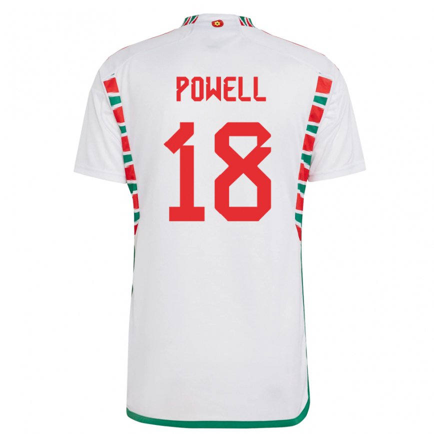 Vaikiškas Velso Ella Powell #18 Baltas Išvykos Marškinėliai 22-24 T-shirt