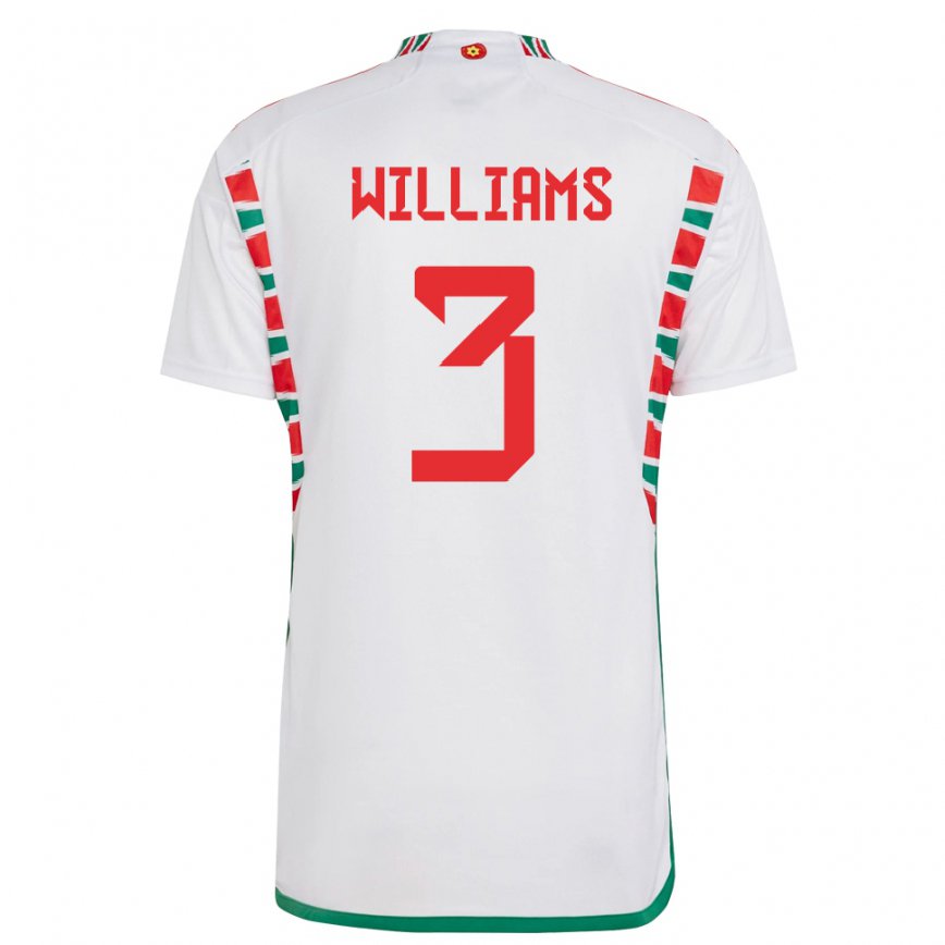 Vaikiškas Velso Zac Williams #3 Baltas Išvykos Marškinėliai 22-24 T-shirt