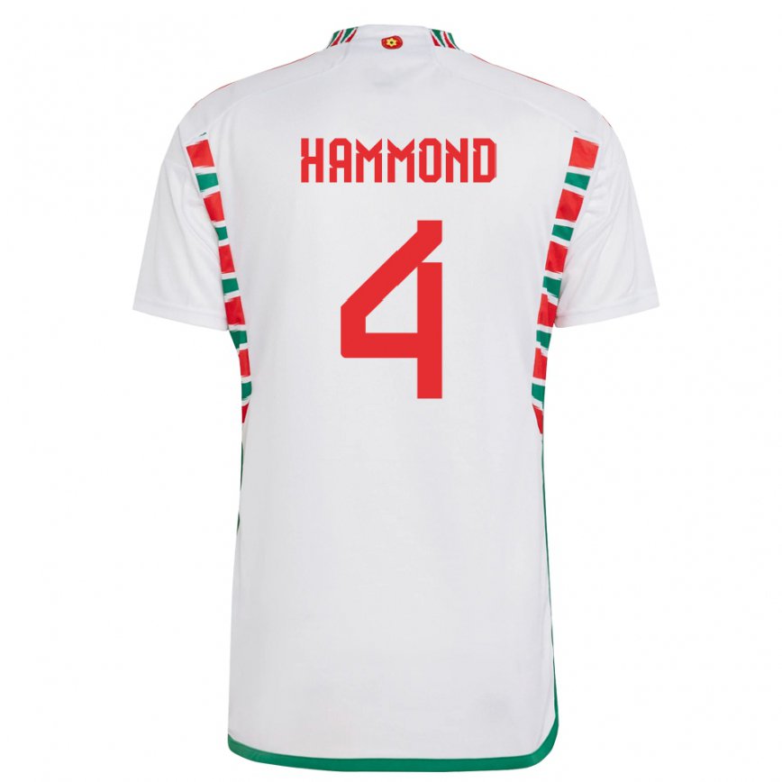 Vaikiškas Velso Ben Hammond #4 Baltas Išvykos Marškinėliai 22-24 T-shirt