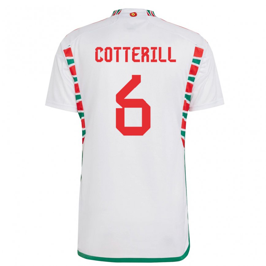 Vaikiškas Velso Joel Cotterill #6 Baltas Išvykos Marškinėliai 22-24 T-shirt