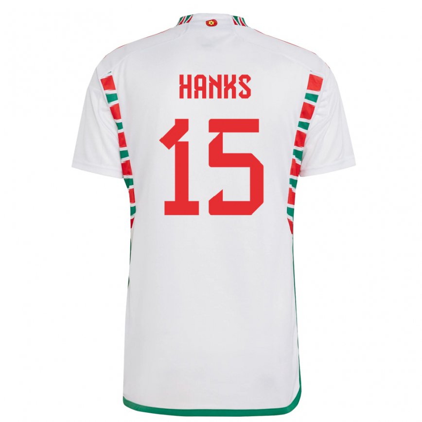 Vaikiškas Velso Justin Hanks #15 Baltas Išvykos Marškinėliai 22-24 T-shirt