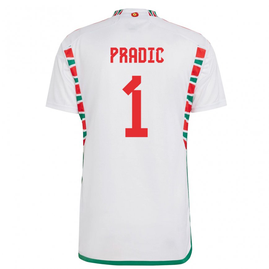 Vaikiškas Velso James Pradic #1 Baltas Išvykos Marškinėliai 22-24 T-shirt